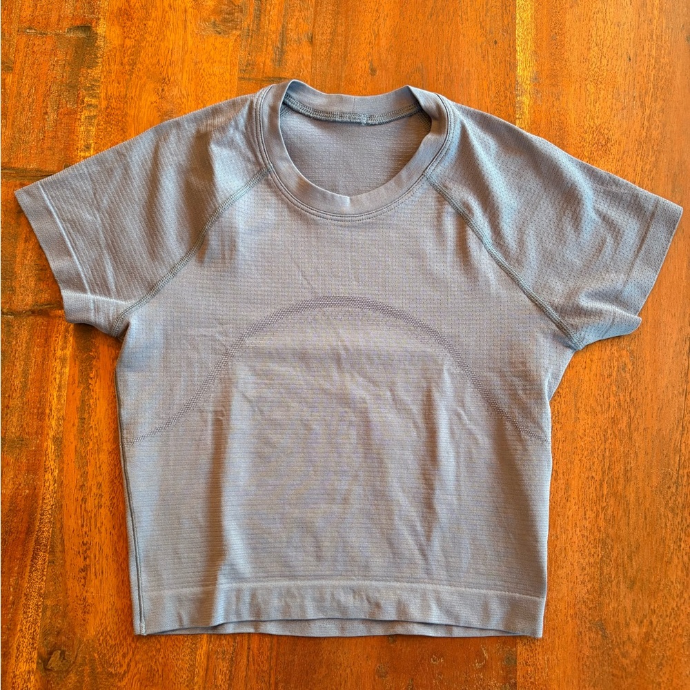 Lululemon Oasis Blue Swiftly Tech Cropped Short-Sleeve Shirt 2.0